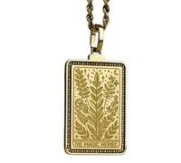 LKBEADS The Magic Herbs Engraving Pendant Necklace Made In 925 Sterling Silver Gold Plated Charm With 18 "Cable Chain Handmade Jewelry For Men Women |LKD_EGP_00368
