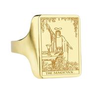 LKBEADS the magician tarot signet ring| trionfi jewelry| custom major arcana engraved mystical | 925 sterling silver gold plated |LK_PDR_00263_9