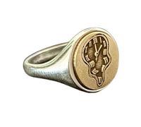 LKBEADS the persistence of memory ring| rustic melting clock signet salvador dali pinky ring man| art jewelry| gift for her| him| 925 sterling silver silver plated |LK_PDR_00783_10.5