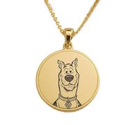 LKBEADS The Playful Canine Engraving Pendant Necklace Made In 925 Sterling Silver Gold Plated Charm With 18 "Cable Chain Handmade Jewelry For Men Women |LKD_EGP_00687