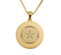 LKBEADS The Star-Spangled Engraving Pendant Necklace Made In 925 Sterling Silver Gold Plated Charm With 18 "Cable Chain Handmade Jewelry For Men Women |LKD_EGP_00680