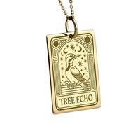 LKBEADS The Tree Echo Engraving Pendant Necklace Made In 925 Sterling Silver Gold Plated Charm With 18 "Cable Chain Handmade Jewelry For Men Women |LKD_EGP_00193