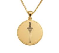 LKBEADS The Warrior’s Honor Engraving Pendant Necklace Made In 925 Sterling Silver Gold Plated Charm With 18 "Cable Chain Handmade Jewelry For Men Women |LKD_EGP_00685