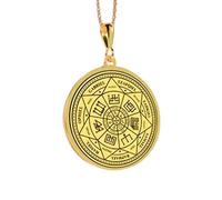 LKBEADS Tree Of Life Alchemy Embossed Pendant Necklace Made in 925 Sterling Silver With Gold Plating 18" Cable Chain Round Shape Charm For Unisex Jewelry |LK_EMBO_00278