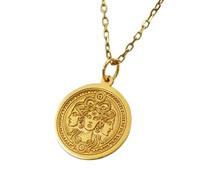 LKBEADS Triple Moon Embossed Pendant Necklace Made in 925 Sterling Silver With Gold Plating 18" Cable Chain Round Shape Charm For Unisex Handmade Jewelry |LK_EMBO_00100
