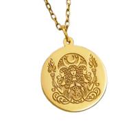 LKBEADS Triple Moon Embossed Pendant Necklace Made in 925 Sterling Silver With Gold Plating 18" Cable Chain Round Shape Charm For Unisex Handmade Jewelry |LK_EMBO_00007