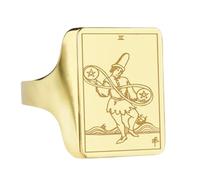 LKBEADS two of pentacles tarot signet ring| occult mystical jewelry| engraved wiccan charm| best friend gift| 925 sterling silver gold plated |LK_PDR_00280_8.5
