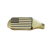LKBEADS usa flag ring in rectangle shape | 925 sterling silver gold plated | gift jewelry,vintage style signet ring's hypoallergenic handmade jewellery|LK_PDR_01375_6