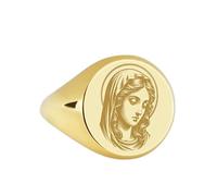 LKBEADS virgin mary signet ring| custom prayer talisman mother of god engraved christian dainty religious jewelry| 925 sterling silver gold plated |LK_PDR_00025_12.5