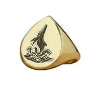 LKBEADS whale ring in pear shape | 925 sterling silver gold plated | gift jewelry,vintage style signet ring's hypoallergenic handmade jewellery|LK_PDR_01290_12.5