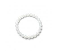 LKBEADS White Frosted Beads Bracelet Round Stretch Elastic Unisex Men Women Minimal Jewelry Calm Peace Balance Fashion Gift 7 Inch