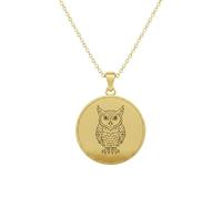 LKBEADS Wisdom Symbol Engraving Pendant Necklace Made In 925 Sterling Silver Gold Plated Charm With 18 "Cable Chain Handmade Jewelry For Men Women |LKD_EGP_00965