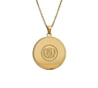 LKBEADS Wise Owl Engraving Pendant Necklace Round Shape Made In 925 Sterling Silver Gold Plated Charm With 18 "Cable Chain Handmade Jewelry For Men Women |LKD_EGP_00526
