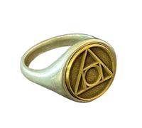 LKBEADS wizard triangle ring| hermetic seal pinky witches jewelry| alchemy symbol signet geometric gift for him| her| 925 sterling silver gold & silver plated |LK_PDR_00792_7.5