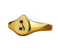 LKBEADS yod, jo latter hebrew ring in pear shape | 925 sterling silver gold plated | gift jewelry,vintage style signet ring's hypoallergenic jewellery|LK_PDR_00860_11