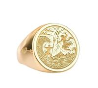 LKBEADS zeus & poseidon signet ring greek mythology jewelry| 925 sterling silver gold plated |LK_PDR_00656_10
