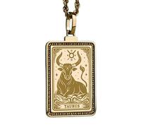 LKBEADS Zodiac Taurus Engraving Pendant Necklace Made In 925 Sterling Silver Gold Plated Charm With 18 "Cable Chain Handmade Jewelry For Men Women |LKD_EGP_00224