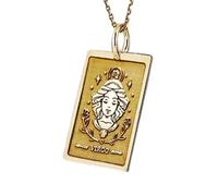 LKBEADS Zodiac Virgo Sign Embossed Pendant Necklace Made in 925 Sterling Silver With Gold Plating 18" Cable Chain Rectangle Shape Charm For Unisex Jewelry |LK_EMBO_00372