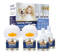 LKBHGF Dog Calming Pheromones Diffuser 6 in 1 Anxiety Relief Reduce Aggression Fighting Barking Stress 120 Day Supply 2 Plug in+4 x48ml Refill
