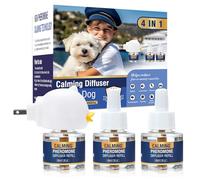LKBHGF Dog Pheromone Calming Diffuser 4 in 1 Appeasing Pet Pheromones Diffuser to Calm Kit (Plug in+ 3 Pack 48ml Refill) for Anxiety Relief Reduce Barking Aggression Fighting Stress 90 Day Supply