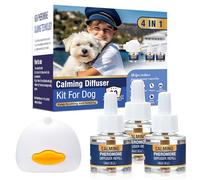 LKBHGF Dog Pheromone Calming Diffuser 4 in 1 Appeasing Pet Pheromones Diffuser to Calm Kit (Plug in+ 3 Pack 48ml Refill) for Anxiety Relief Reduce Barking Aggression Fighting Stress 90 Day Supply