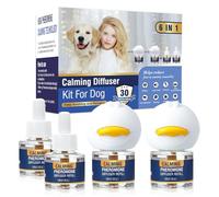 LKBHGF Dog Pheromone Calming Diffuser 6 in 1 Kit Appeasing Pheromone Diffuser to Calm (2 Plug in+4 x48ml Refill) for Anxiety Relief Stress Anxiety Fighting Scratching Barking