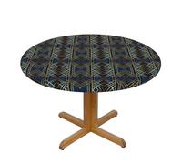 LKBNMCVRE Abstract Geometric Striped Round Table Cloth Premium Water Resistant Tablecloth With Elegant Print Design Durable Polyester Fabric For 40-50 Inch Round