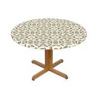 LKBNMCVRE Golden Pineapple Background Round Table Cloth Premium Water Resistant Tablecloth With Elegant Print Design Durable Polyester Fabric For 40-50 Inch Round