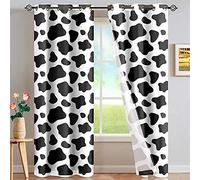 LKCD Blackout Curtains Cow Print Curtain Nursery 79X84 Inch Bedroom Eyelet Curtains Super Soft Thermal Insulated Room Darkening Curtains For Living Room Nursery Home Decoration, 2 Panels