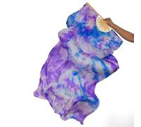 LKDCNUP Belly Dance Fan,1 Pair(Left+Right) Women Real Silk .8 Meter Bamboo Long Fans Veils for Dancing