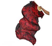 LKDCNUP Belly Dance Fan,1 Pair(Left+Right) Women Real Silk .8 Meter Bamboo Long Fans Veils for Dancing