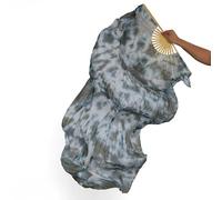 LKDCNUP Belly Dance Fan,1 Pair(Left+Right) Women Real Silk .8 Meter Bamboo Long Fans Veils for Dancing