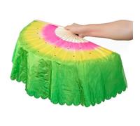 LKDCNUP Belly Dance Fan, a pair Long Imitation Dancer Practice Dancing Rayon Silk Fans