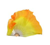 LKDCNUP Belly Dance Fan,Double Side Veil Silk Flame Art Pair Stage Performance Props Dancing Long Folding Fans