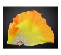 LKDCNUP Belly Dance Fan,Double Side Veil Silk Flame Art Pair Stage Performance Props Dancing Long Folding Fans