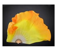 LKDCNUP Belly Dance Fan,Double Side Veil Silk Flame Art Pair Stage Performance Props Dancing Long Folding Fans