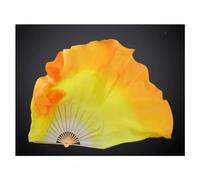 LKDCNUP Belly Dance Fan,Double Side Veil Silk Flame Art Pair Stage Performance Props Dancing Long Folding Fans