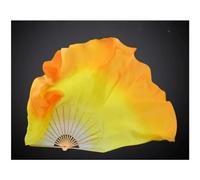 LKDCNUP Belly Dance Fan,Double Side Veil Silk Flame Art Pair Stage Performance Props Dancing Long Folding Fans