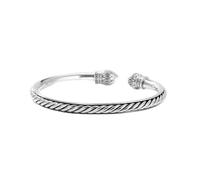 LKDCNUP Lucky Bracelet, Bracelet,S999 Pure Silver Woven Twist Glossy Open Men's And Women's Silver Bangle Birthday Present Jewelry Women's Bracelets