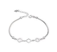 LKDCNUP Lucky Bracelet, Bracelet,Women Girls Bracelet 925 Silver, Simple but elegant, Lucky Four-leaf Clover bangle, Adjustable Hand Link, Chains Extension