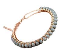 LKDCNUP Lucky Bracelet, Bracelets,Bracelets For Women,Feng Shui Green Jade Ladies Bracelet Jadeite Abacus Beads Blue Horizontal An Buckle S925 Silver Gold-Plated