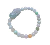 LKDCNUP Lucky Bracelet, Bracelets,Bracelets For Women,Feng Shui Light Green Jade Bracelet for Women Genuine Yoga Jadeite Tri-Color Fortune Transfer Bravery Strings