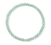 LKDCNUP Lucky Bracelet, Crystal Bracelet 4mm Tiger Eye Stone Agate Silver Beads Elastic Rope Women's Square Bead