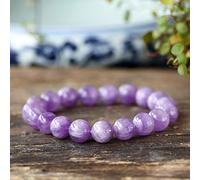 LKDCNUP Lucky Bracelet, Feng Shui Bracelet,Lavender Jade Bracelet Beaded Stretchy Crystal Bracelet for Women Feng Shui Wealth Bracelet Purple Positivity Chakra Meditation Tranquilty Inner Peace