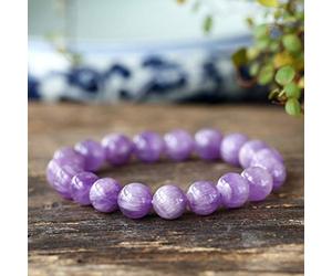 LKDCNUP Lucky Bracelet, Feng Shui Bracelet,Lavender Jade Bracelet Beaded Stretchy Crystal Bracelet for Women Feng Shui Wealth Bracelet Purple Positivity Chakra Meditation Tranquilty Inner Peace