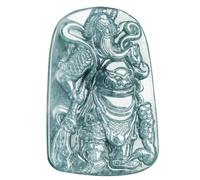 LKDCNUP Talisman necklace, Feng Shui Pendant,Feng Shui Blue Jade Necklace Pendant for Women Genuine Yoga Jadeite Blue Water Guan Gong Wu Zai Shen
