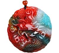 LKDCNUP Talisman necklace, Feng Shui Pendant,Feng Shui Colorful Jade Necklace Pendant for Women Genuine Yoga Colorful Zodiac Dragon Auspicious
