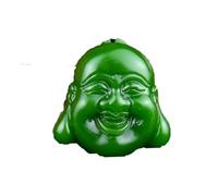 LKDCNUP Talisman necklace, Feng Shui Pendant,Feng Shui Green Jade Necklace Pendant for Women Genuine Yoga Jasper Maitreya Buddha Head