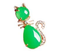 LKDCNUP Talisman necklace, Feng Shui Pendant,Feng Shui Green Jade Necklace Pendant for Women Genuine Yoga Cat Meow Meow Star S925 Silver Gold Plated