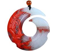 LKDCNUP Talisman necklace, Feng Shui Pendant,Feng Shui Red Jade Necklace Pendant for Women Genuine Yoga Turn the World Around When the Time Comes Peace Button Dragon Hooks